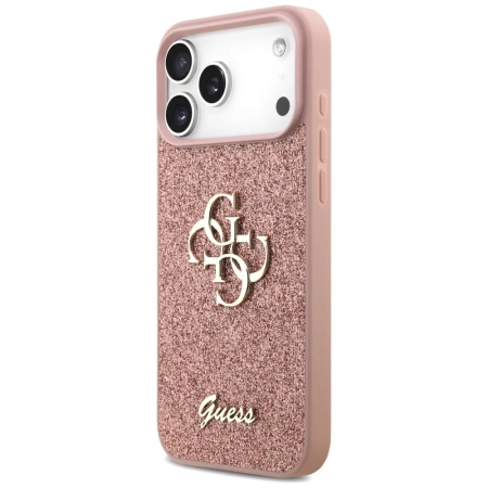 Etui Guess Fixed Glitter Big 4G na iPhone 17 Pro Max - różowe