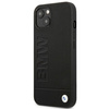 Original Handyhülle IPHONE 14 PLUS BMW Leather Stamp (BMHCP14MSLLBK) schwarz