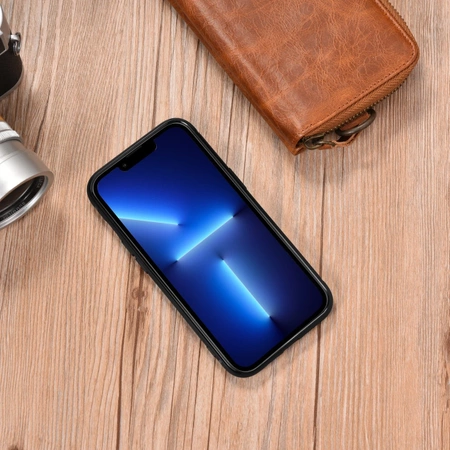 iCarer Leather Oil Wax case for iPhone 14 Pro Max leather case blue (WMI14220720-BU)