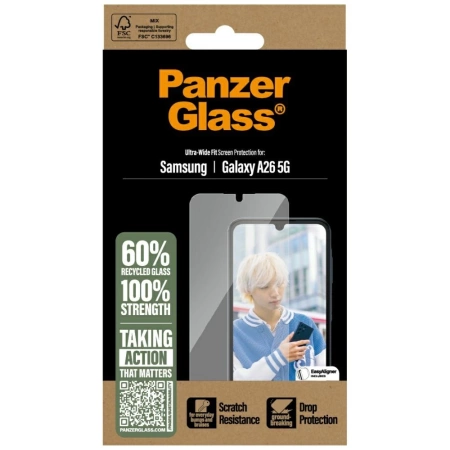 Szkło hartowane PanzerGlass Ultra-Wide Fit na Samsung Galaxy A26 5G - przezroczyste