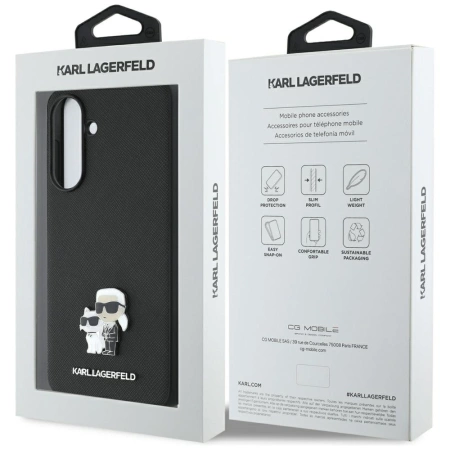 Etui Karl Lagerfeld Saffiano w/ K&C Metal Logo na Samsung Galaxy A36 - czarne