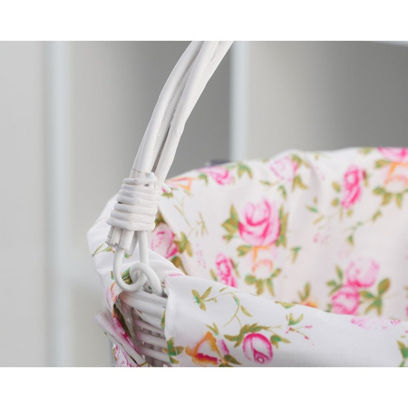 Kosz z wikliny materiałową wyściółką FSBKT-037-1 biały