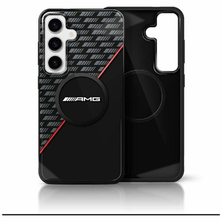 Original Handyhülle SAMSUNG GALAXY S25 AMG Double Layer Rhombs MagSafe Schwarz und Rot