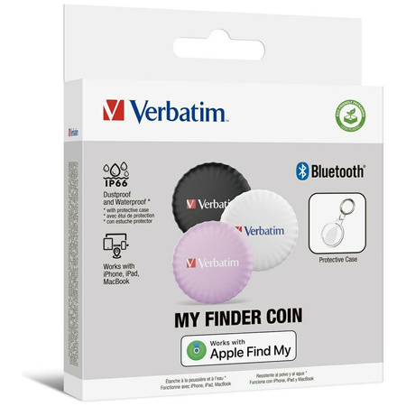 Verbatim My Finder Coin Bluetooth czarny biały fioletowy/black white purple - urządzenie do śledzenia 3szt MYFC-03BWP 32135