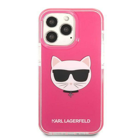 Oryginalne Etui IPHONE 13 PRO MAX Karl Lagerfeld Hardcase Choupette Head (KLHCP13XTPECPI) różowe