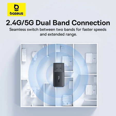 Baseus BS-OH170 650 Mbit/s 5 GHz USB-Netzwerkkarte – Schwarz