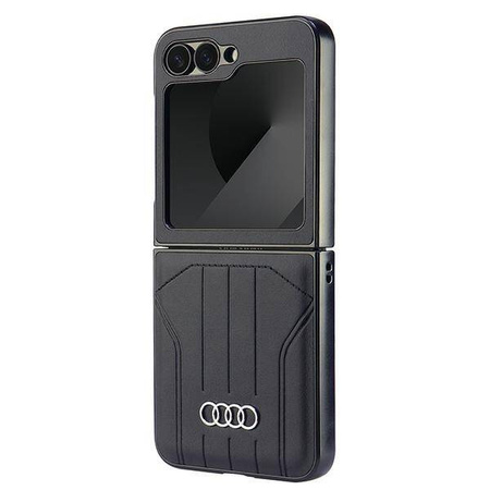 Original Handyhülle SAMSUNG GALAXY Z FLIP 6 Audi Synthetic Leather (AU-TPUPCFlip6-Q5/D1-BK) schwarz