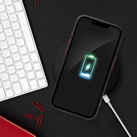 Futerał Color Edge Mag Cover kompatybilny z MagSafe do IPHONE 15 PLUS czarno czerwony