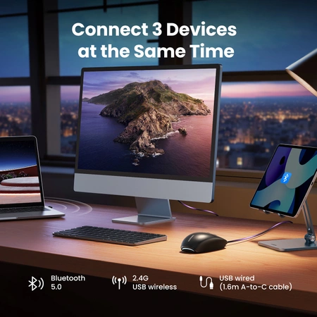 Ugreen MU103 Bluetooth 5.0 computer mouse / 2.4GHz USB receiver - black