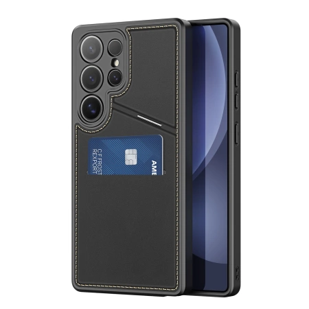 Dux Ducis Rafi II Case for Samsung Galaxy S25 Ultra with Stand and Wallet - Black