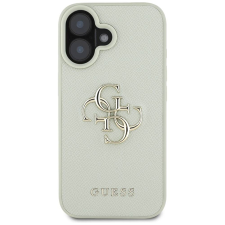 Schutzhülle IPHONE 16 Guess Grained Big 4G Logo Small Classic Logo grün