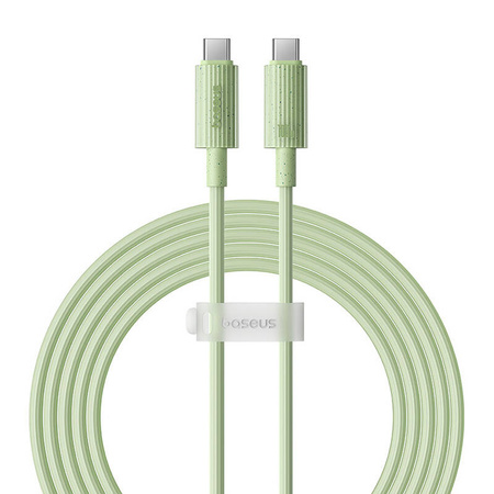 Kabel szybko ładujący Baseus USB-C do USB-C Habitat Series 100W, 2m (zielony)