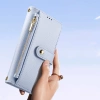 Dux Ducis Lawa iPhone 16e Lederhülle mit abnehmbarer magnetischer Brieftasche - Blau