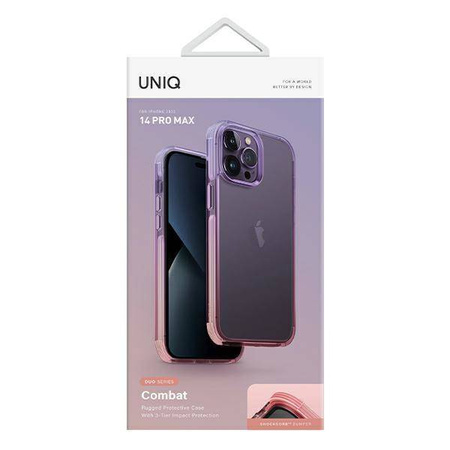 Etui Uniq Combat Duo na iPhone 14 Pro Max - liliowo-różowe