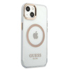 Guess GUHMP13MHTRMD iPhone 13 6.1 "Gold / Gold Hartschalenetui Metal Outline Magsafe