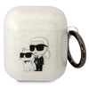Original Handyhülle APPLE AIRPODS Karl Lagerfeld Gliter Karl&Choupette (KLA2HNKCTGT) transparent