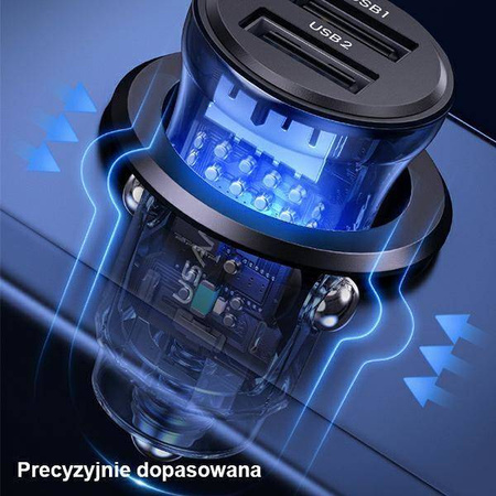 USAMS Ład. sam. C31 3A 2xUSB-A Fast Charge czarny/black CC162CC01(US-CC162)