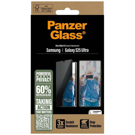 Szkło Hartowane 5D SAMSUNG GALAXY S25 ULTRA PanzerGlass Privacy Screen Protector Ultra-Wide Fit