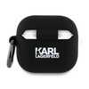 Original Handyhülle APPLE AIRPODS 4 Karl Lagerfeld Silicone Karl Head 3D (KLA4RUNIKK) schwarz