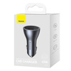 Baseus Golden Contactor Pro USB-A car charger + 2x USB-C 65W dark gray (CGJP010013)