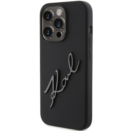 Etui Karl Lagerfeld Silicone Karl Script na iPhone 15 Pro - czarne