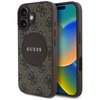 Original Handyhülle IPHONE 16 Guess 4G Circle Classic Logo MagSafe braun