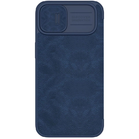 Nillkin Qin Leather Pro Case iPhone 14 Plus Camera Cover Holster Cover Flip Case Blue