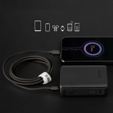 SBS TECABLETISSUETCK USB-C - USB-C 1.5m 60W braided cable - black