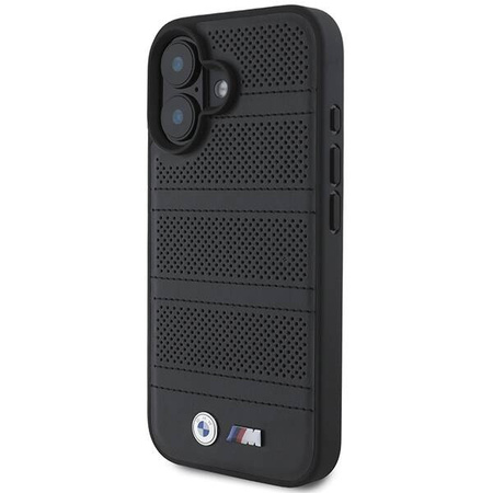 Original Case IPHONE 16 BMW Hardcase M Perforated & Stitched Line MagSafe (BMHMP16S23PUSPK) black