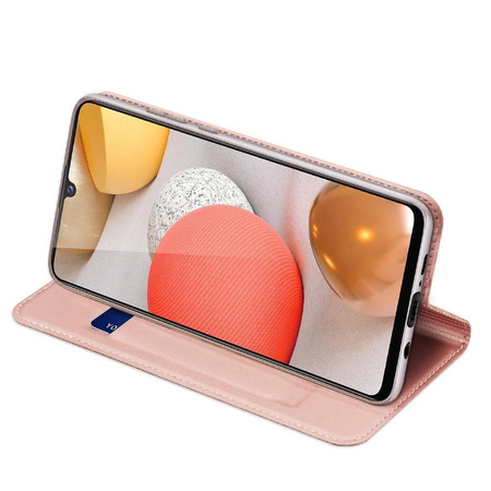 Etui SAMSUNG GALAXY A42 5G z klapką Dux Ducis skórzane Skin Leather jasny róż