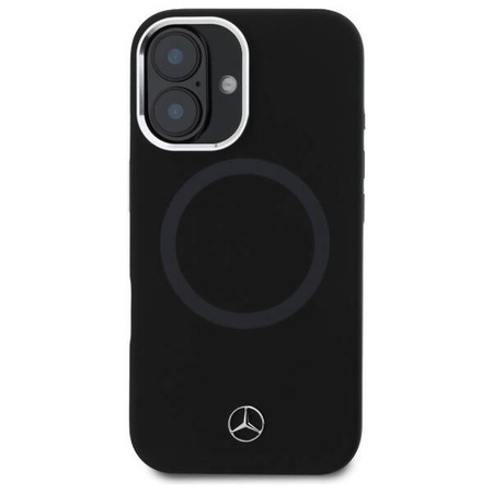 Original Case IPHONE 16 Mercedes Hardcase Silicone Tonal Logo MagSafe (MEHMP16S23SUTTK) black