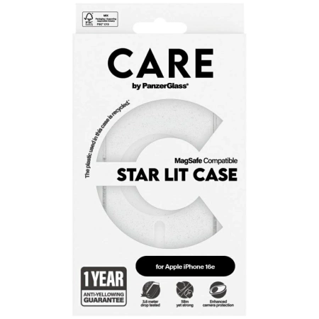 CARE by PanzerGlass Flagship Urban Combat StarLight White MagSafe iPhone 16e Hülle - Durchsichtig