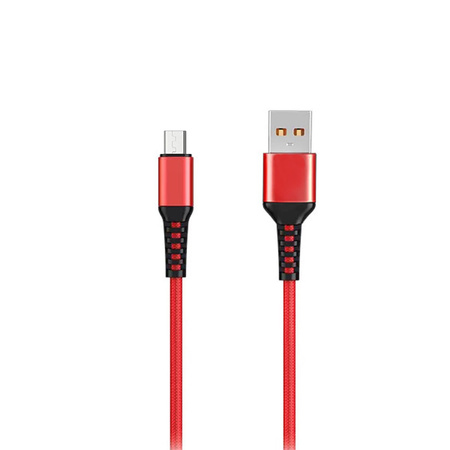 DENMEN KABEL USB WZMACNIANY OPLOT MICR CZERWONY 1M D02V