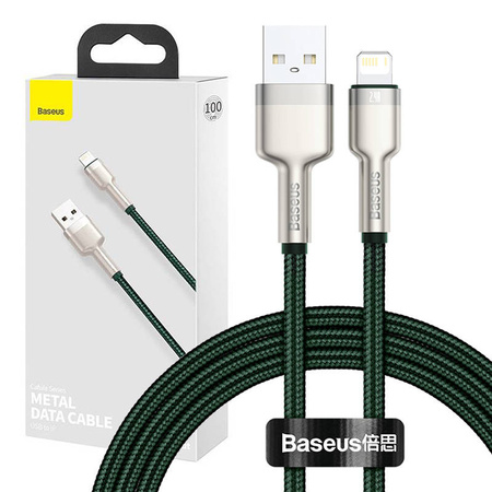 Baseus Cafule Series Metal Data Cable USB to IP 2.4A 1m Green