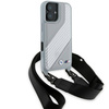 Original Handyhülle IPHONE 16 BMW Hardcase M Edition Carbon Stripe & Strap (BMHCP16S23PSCCG) grau