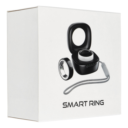 Smart Ring R8- inteligentny pierścień ceramiczny ze stacją ładującą rozmiar 18mm czarny