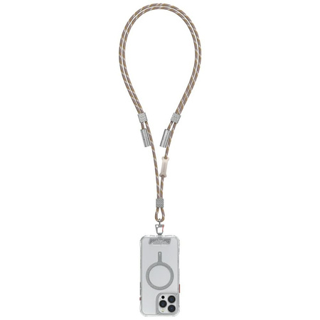 Uniwersalna smycz do telefonu kabel 2w1  Skinarma Dyno Ve USB-C/USB-C beżowy