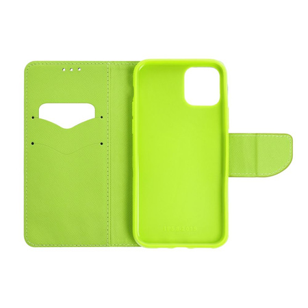 Kabura Fancy Book do IPHONE 15 PRO MAX granatowy / limonkowy