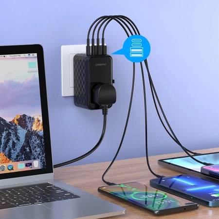 Choetech PD6028 EU / US / AUS / UK Reiseadapter 2x USB-C 2x USB-A 100W - Schwarz