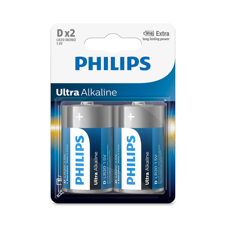 BATERIA PHILIPS 2SZT BATERIE ULTRA ALKALINE Phil-LR20E2B/10