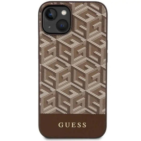 Guess GUHMP14MHGCFSEW iPhone 14 Plus 6,7&quot; braun/braune Hartschale GCube Stripes MagSafe