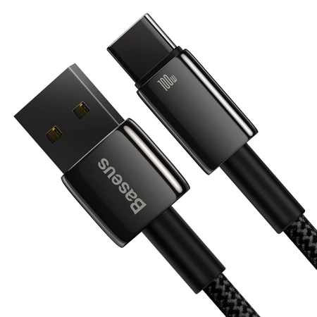 Baseus Tungsten Gold cable USB-A - USB-C 480Mb/s 100W 2m black (CAWJ000101)