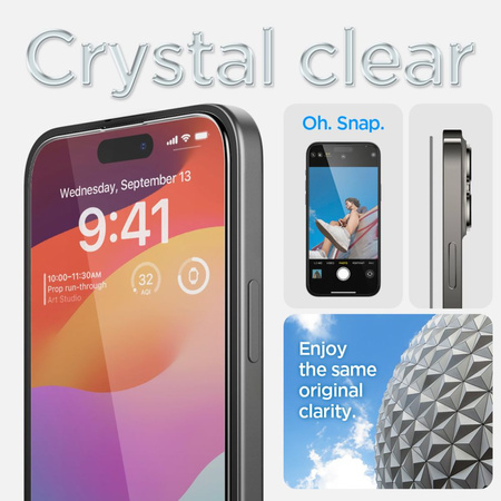GEHÄRTETES GLAS Spigen GLAS.TR „EZ FIT“ FC IPHONE 15 PLUS SCHWARZ