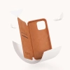 Nillkin Qin Leder Pro Hülle iPhone 14 Pro Max Kamera Cover Holster Cover Flip Case Braun