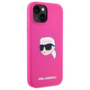 KARL LAGERFELD futerał do IPHONE 15 kompatybilny z MagSafe KLHMP15SSKHPPLF (SIL KL Head Print) fuschia