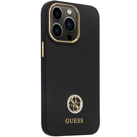Guess nakładka do iPhone 13 Pro 6,1" GUHCP13LM4DGPK czarna HC Silicone Logo Strass 4G