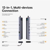 Baseus Metal Gleam wielofunkcyjny HUB USB Typ C 12w1 HDMI / DP / USB Typ C / minijack 3.5mm / RJ45 / SD (WKWG020213)