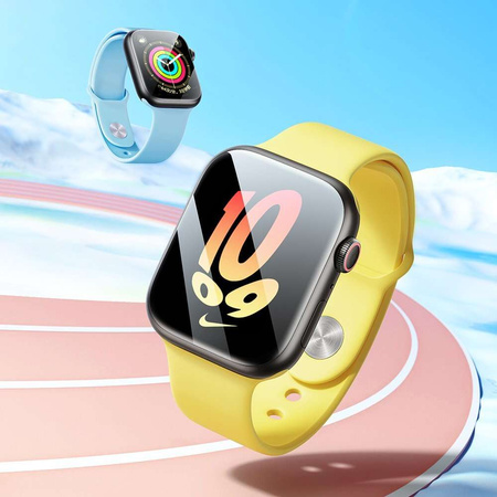Set aus 2x Baseus NanoCrystal Schutzfolie für Apple Watch 7 41mm + Montageset - transparent