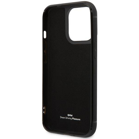 Original Handyhülle IPHONE 14 PRO MAX BMW Leather Card Slot (BMHCP14X22RSEPK) schwarz