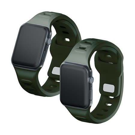 3MK Silicone Watch Strap Ciemnozielony/ Dark Green dla Apple Watch 42/44/45/49mm